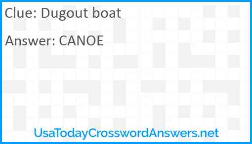 Dugout boat Answer