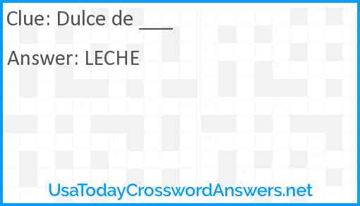 Dulce de ___ Answer
