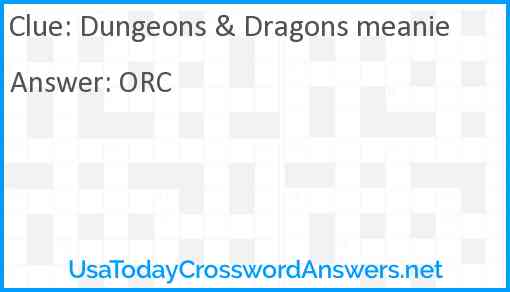 Dungeons & Dragons meanie Answer