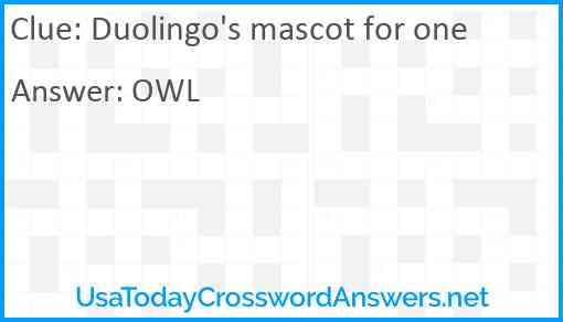 Duolingo's mascot for one Answer