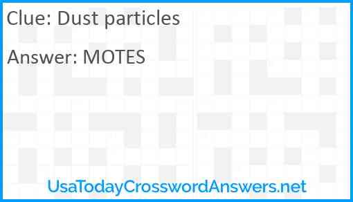 Dust particles Answer