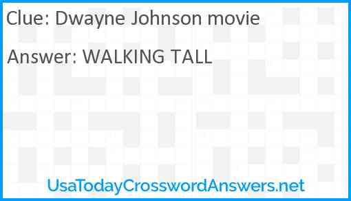 Dwayne Johnson movie Answer