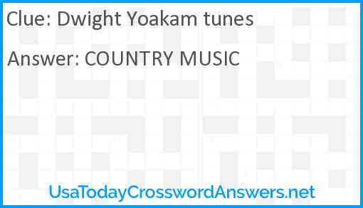 Dwight Yoakam tunes Answer