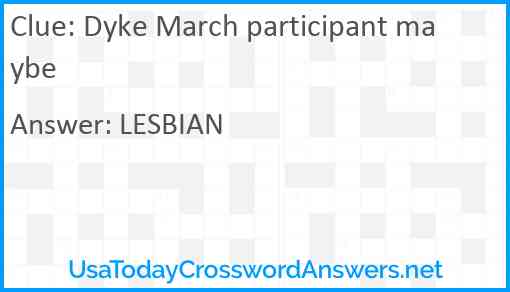 Dyke March participant maybe Answer