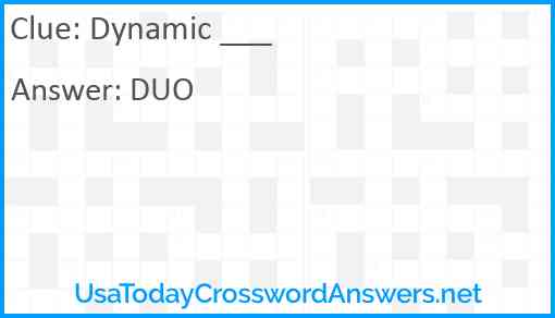 Dynamic ___ Answer