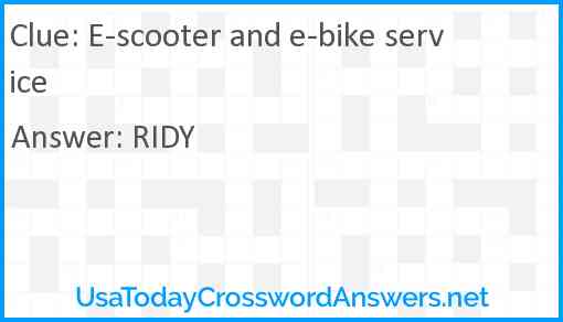 E-scooter and e-bike service Answer