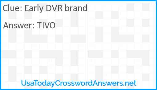 Early DVR brand Answer