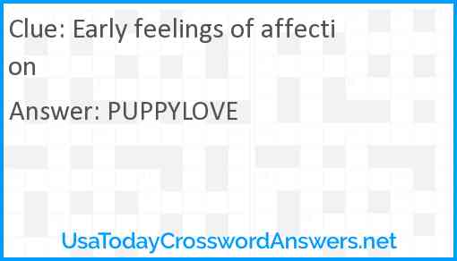 Early feelings of affection Answer
