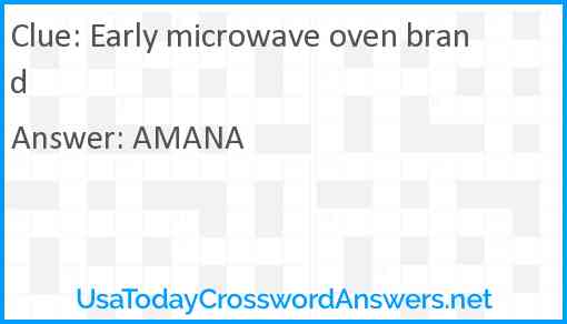 Early microwave oven brand Answer