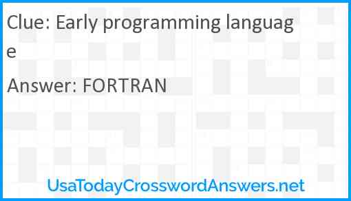 Early programming language Answer