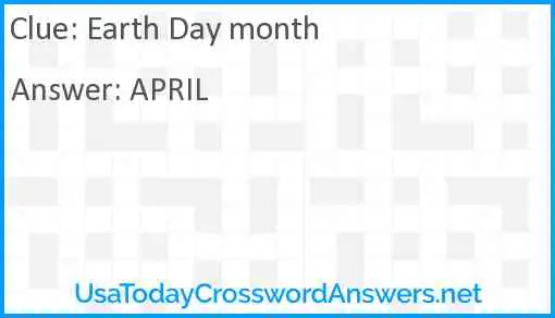 Earth Day month Answer