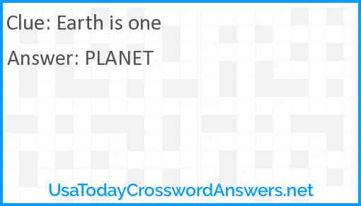 Earth is one Answer