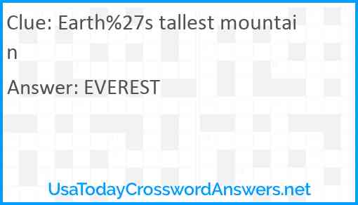 Earth%27s tallest mountain Answer