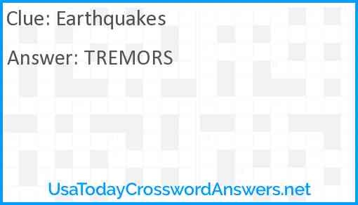 Earthquakes Answer