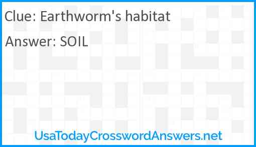 Earthworm's habitat Answer