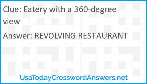 Eatery with a 360-degree view Answer