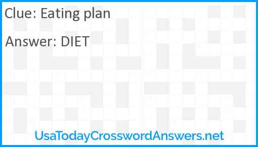 Eating plan Answer