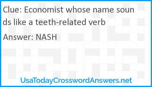 Economist whose name sounds like a teeth-related verb Answer