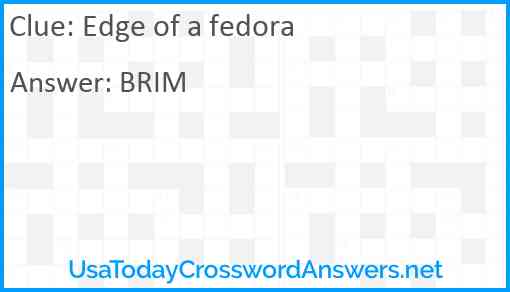 Edge of a fedora Answer