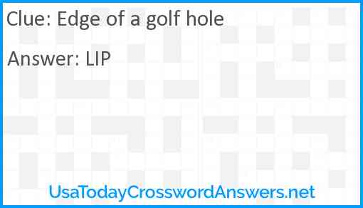 Edge of a golf hole Answer