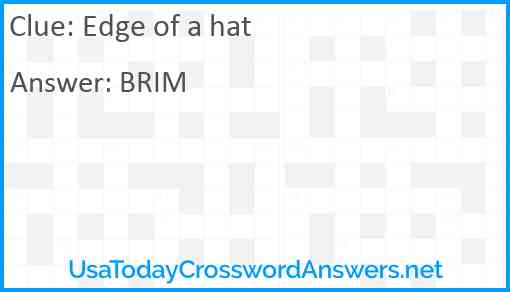 Edge of a hat Answer