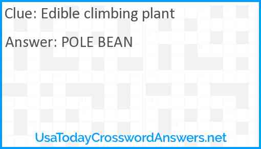Edible climbing plant Answer