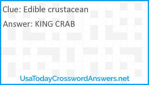 Edible crustacean Answer