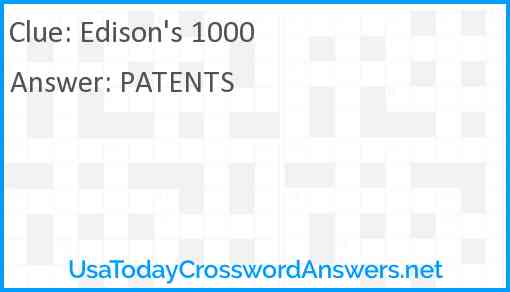 Edison's 1000 Answer