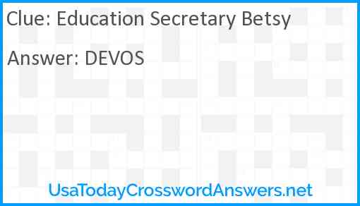 Education Secretary Betsy Answer