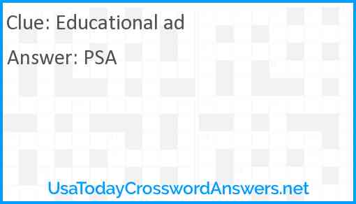 Educational ad Answer