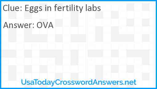 Eggs in fertility labs Answer