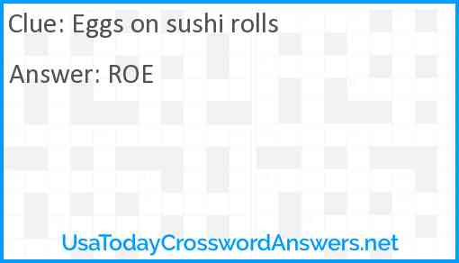 Eggs on sushi rolls Answer