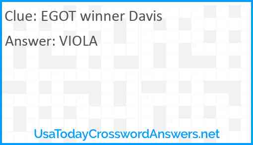 EGOT winner Davis Answer