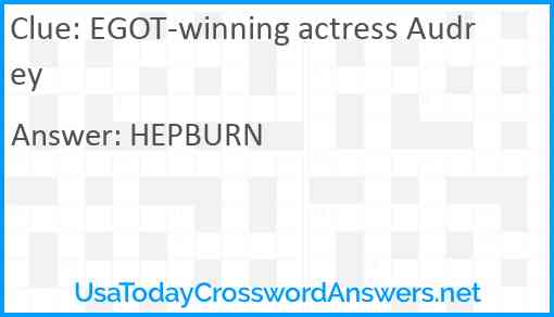 EGOT-winning actress Audrey Answer