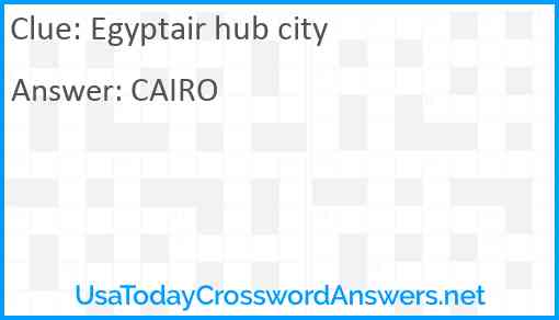 Egyptair hub city Answer