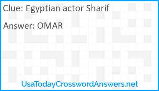Egyptian actor Sharif Answer