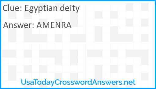 Egyptian deity Answer