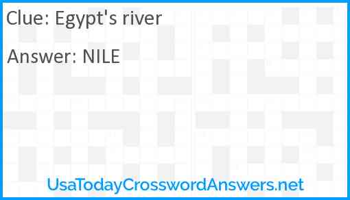 Egypt's river Answer