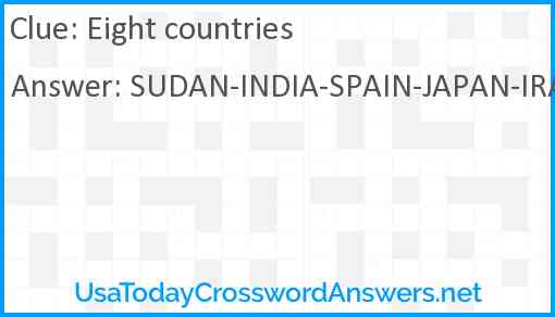 Eight countries Answer