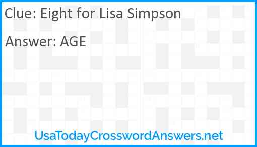 Eight for Lisa Simpson Answer