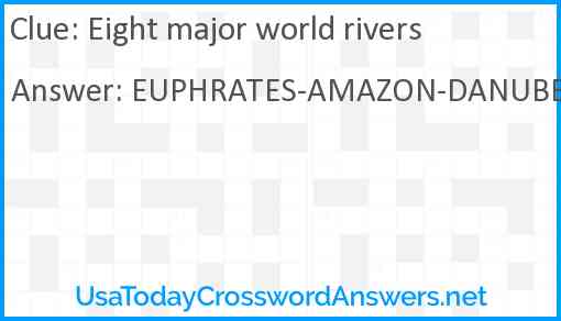 Eight major world rivers Answer