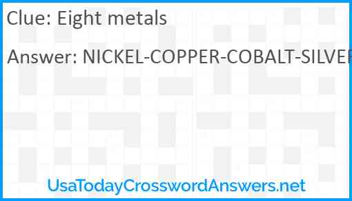 Eight metals Answer