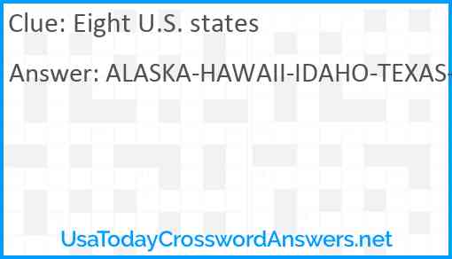 Eight U.S. states Answer