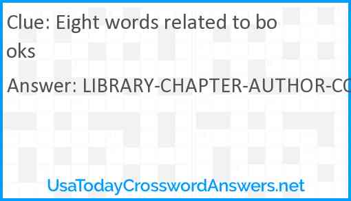 Eight words related to books Answer