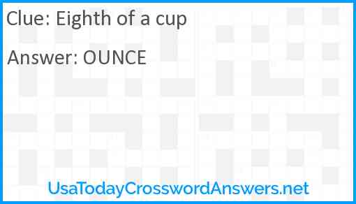 Eighth of a cup Answer