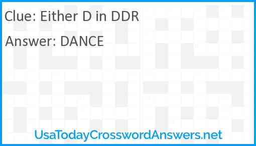 Either D in DDR Answer