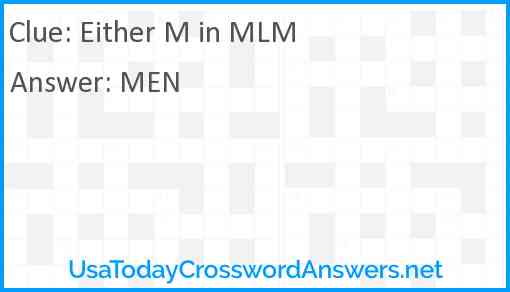 Either M in MLM Answer