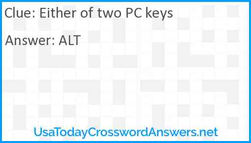 Either of two PC keys Answer