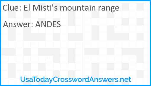 El Misti's mountain range Answer