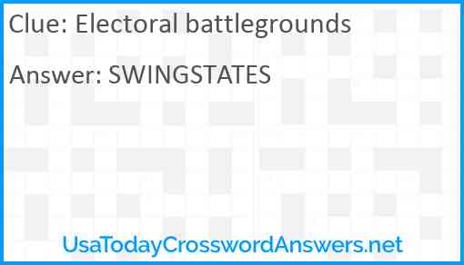 Electoral battlegrounds Answer